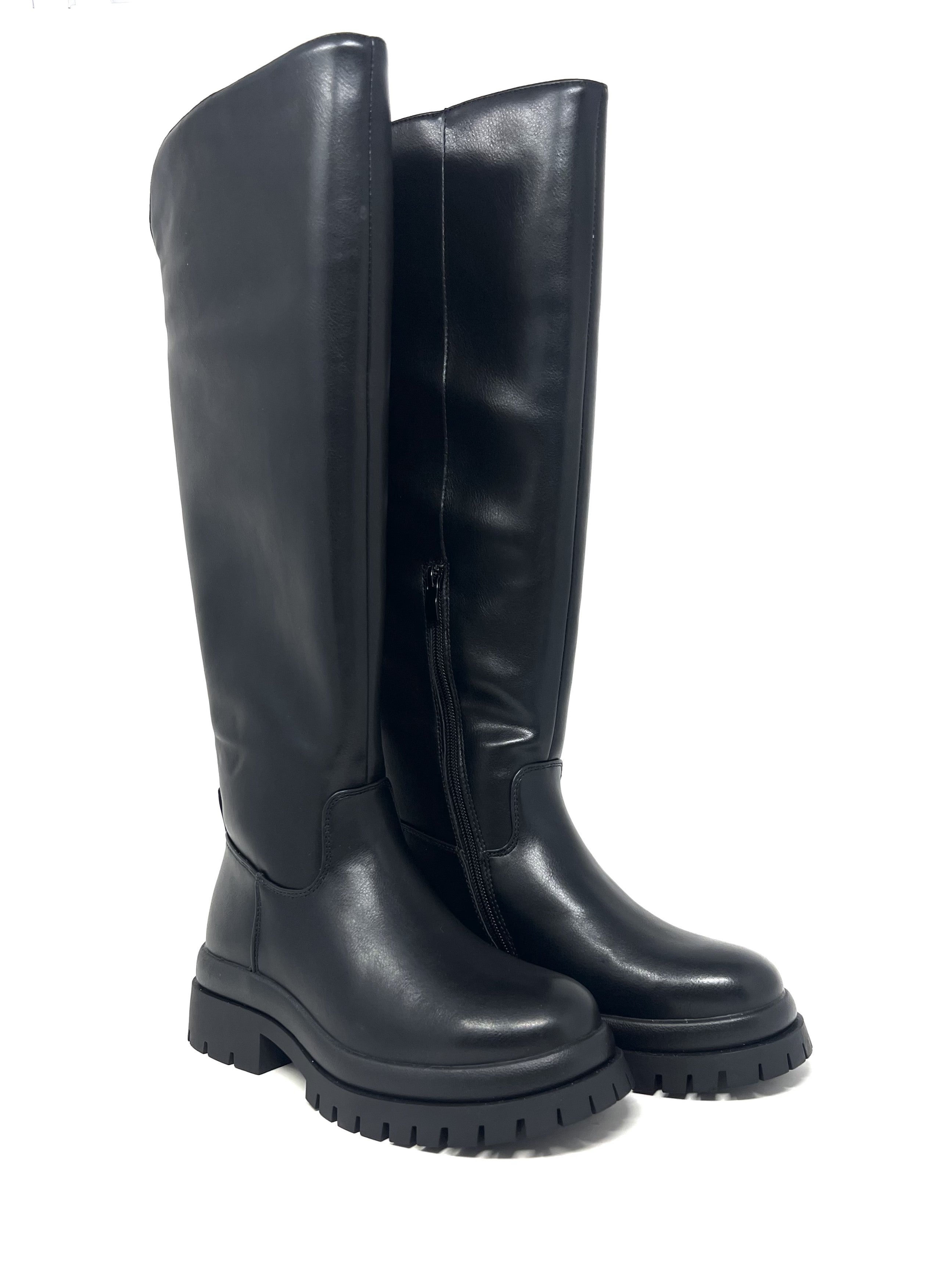 Stivale con gambale alto nero - GR598