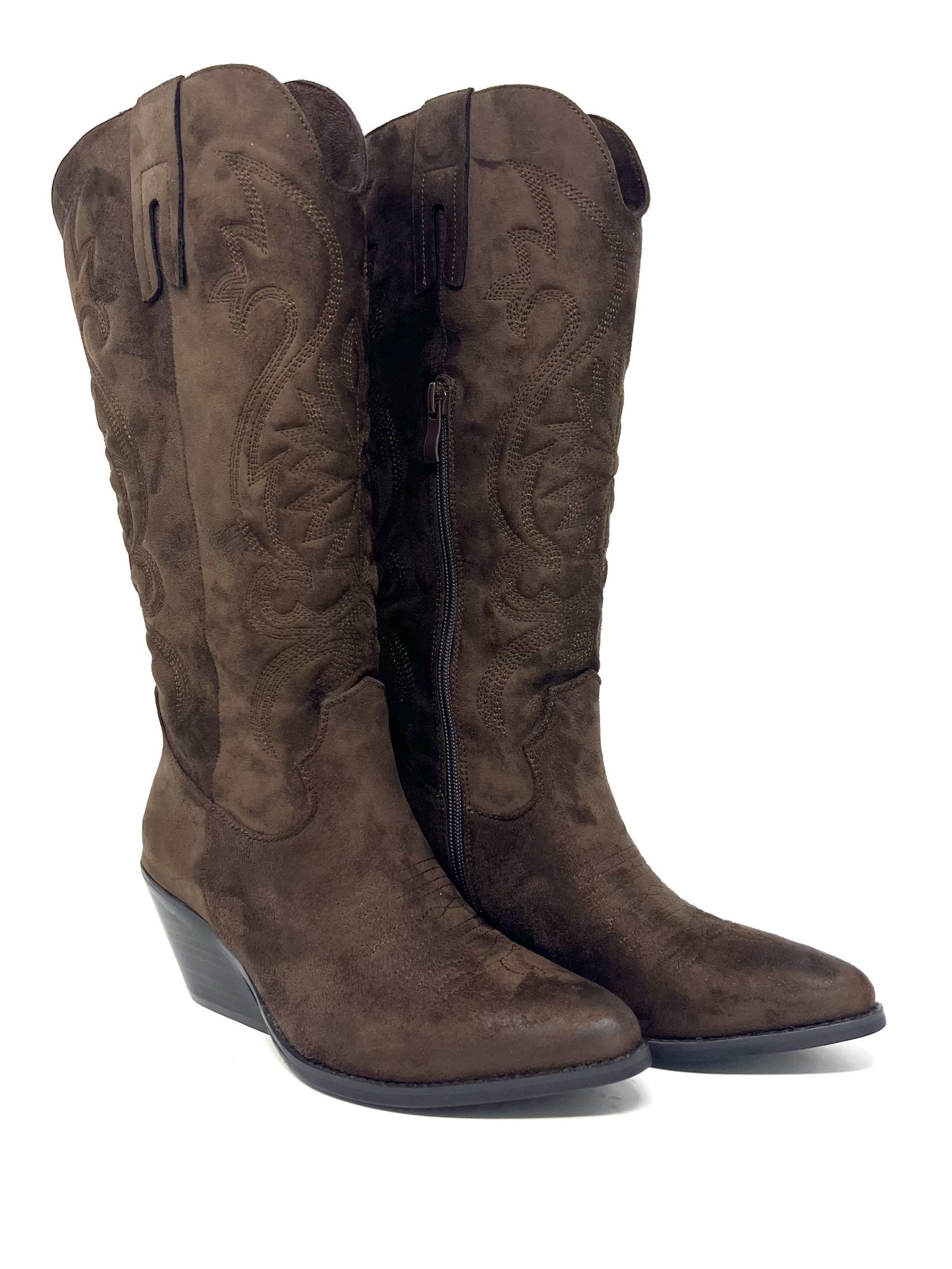 Texano con ricami caffè - GU329