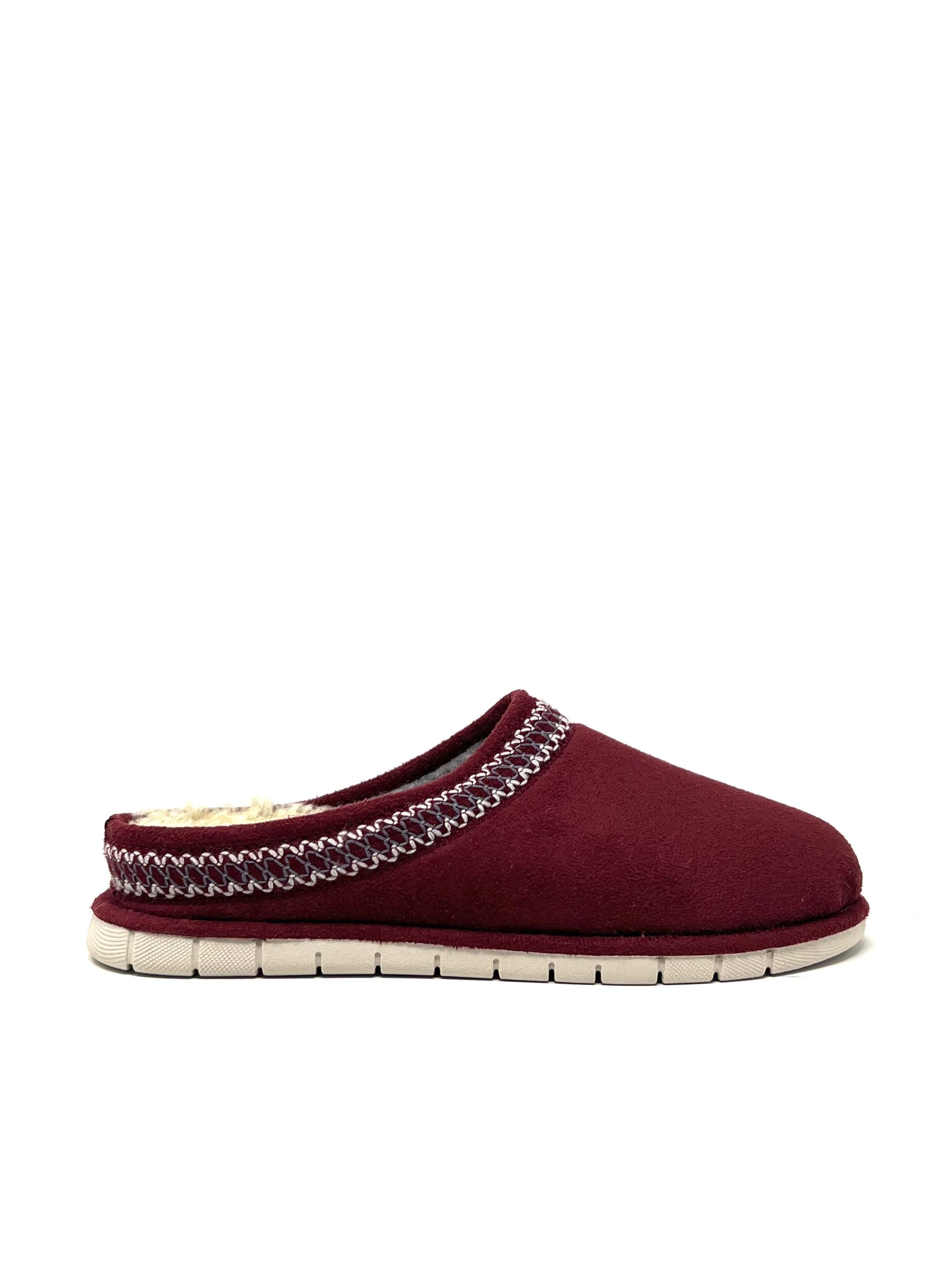 Ciabatta con ricamo bordeaux - LIA21B