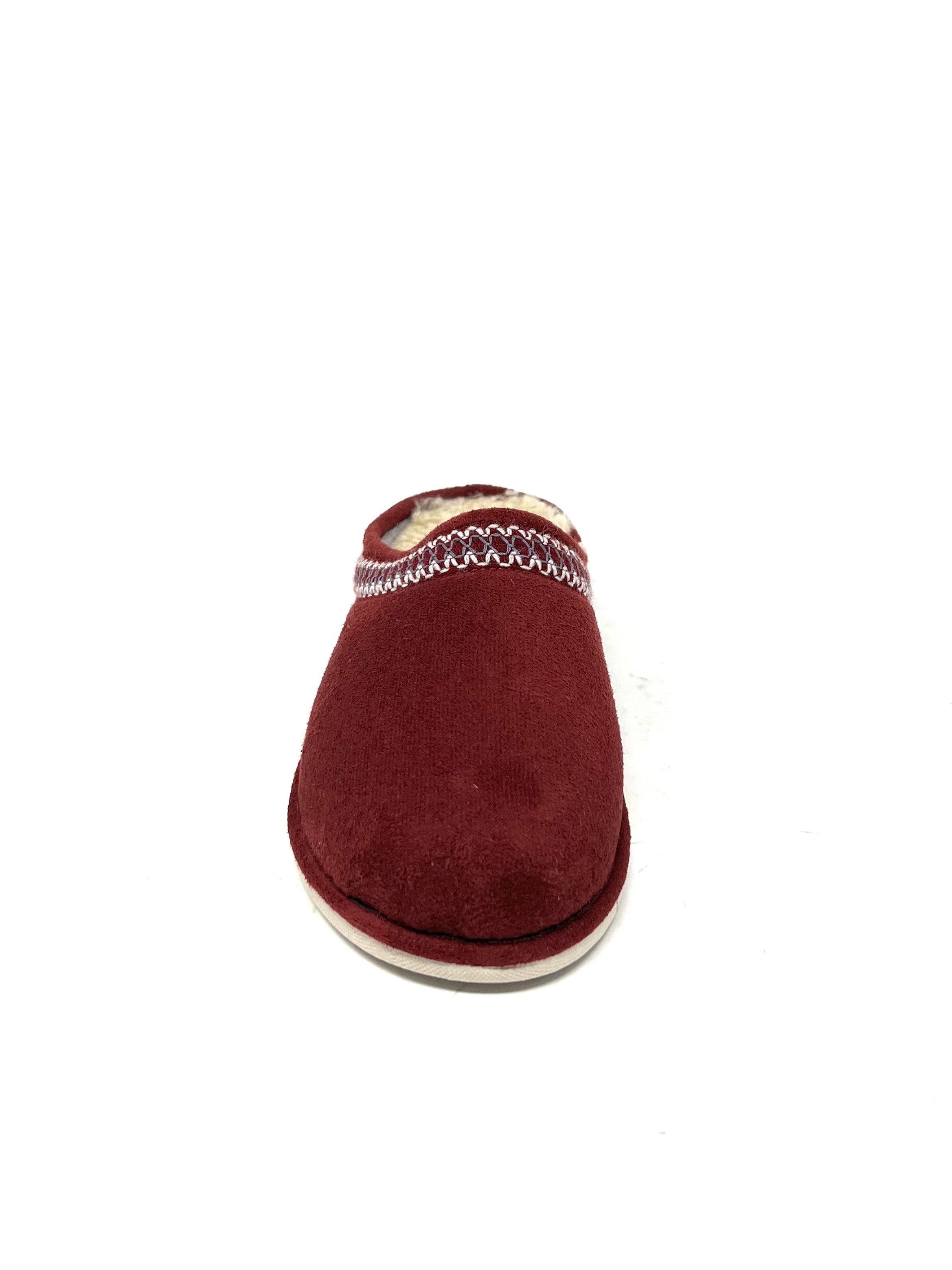 Ciabatta con ricamo bordeaux - LIA21B