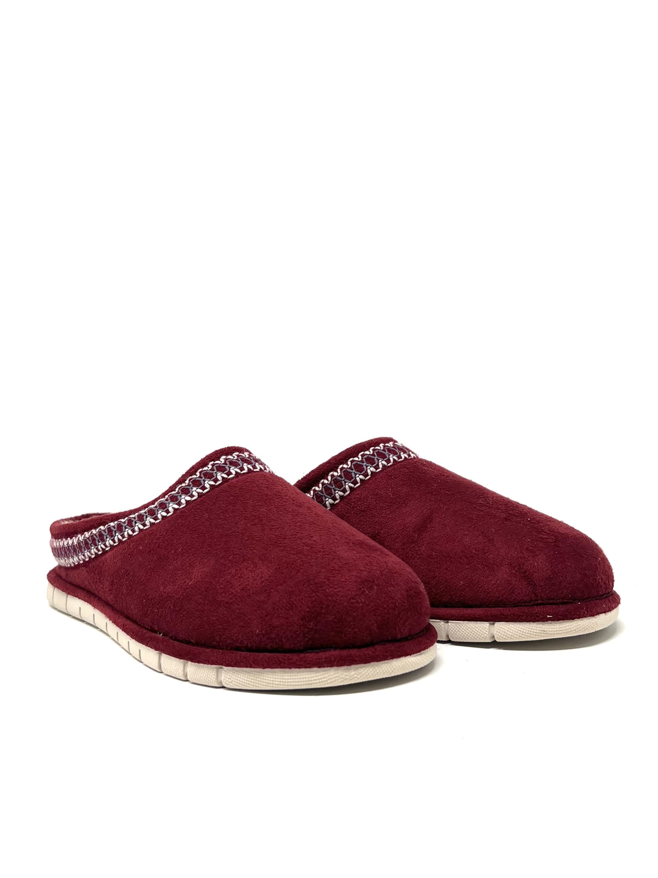 Ciabatta con ricamo bordeaux - LIA21B