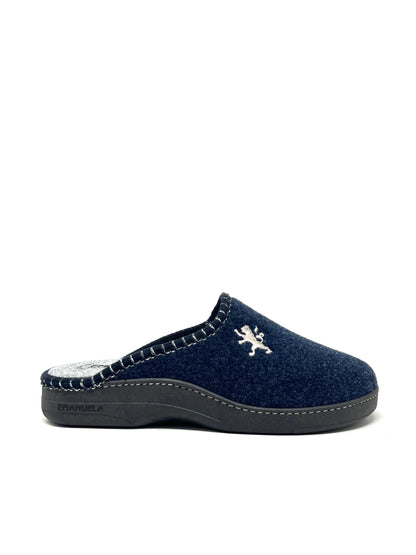 Ciabatta uomo blu con ricamo - 1900BL