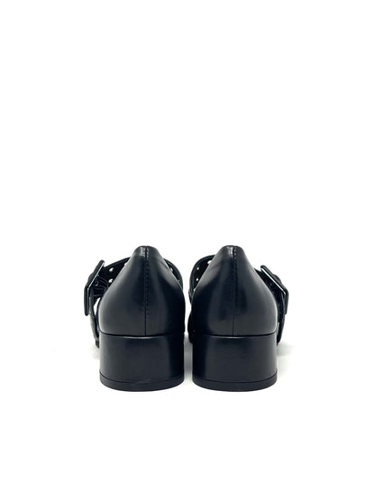 Scarpa bassa borchie nappetta nero - V5349