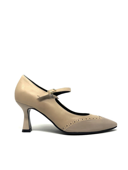 Decollete' con conturino verlux sabbia - E5158