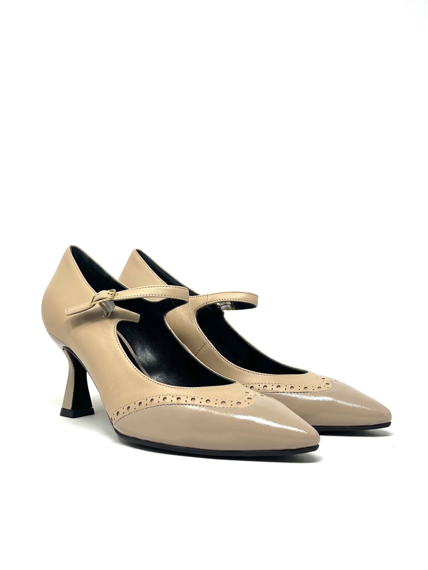 Decollete' con conturino verlux sabbia - E5158