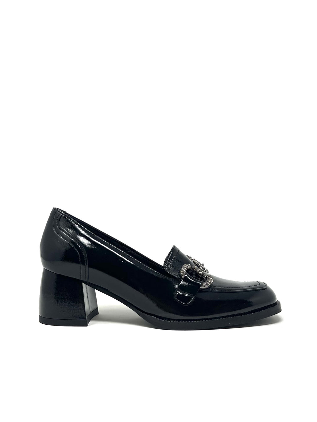 Mocassino con tacco largo acc. morsetto nappa - V5429