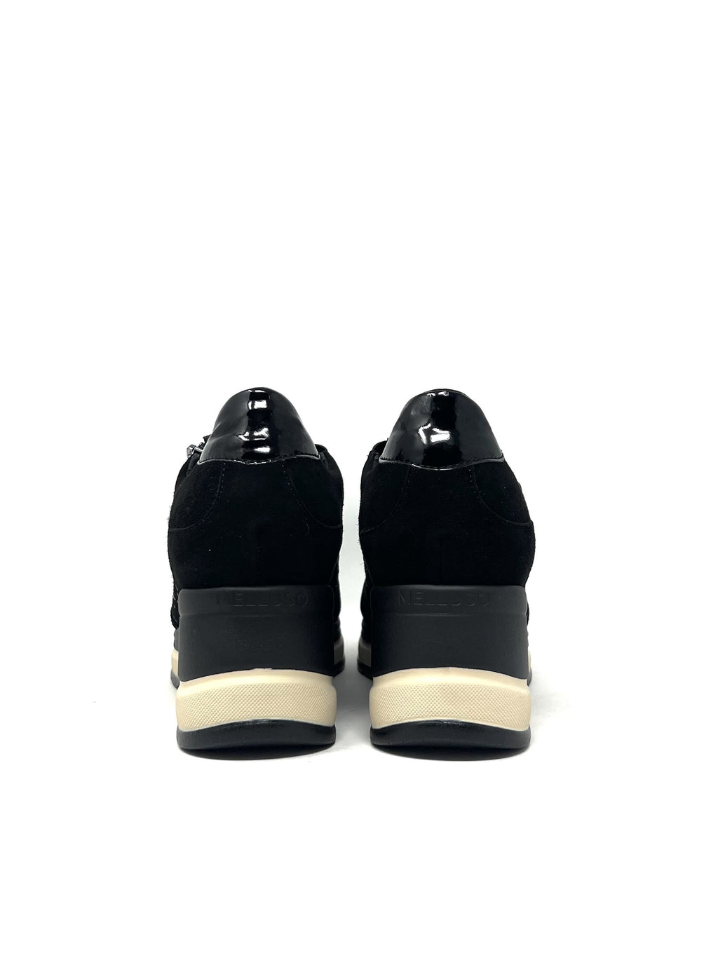 Sneaker su zeppa strass nero - R25563