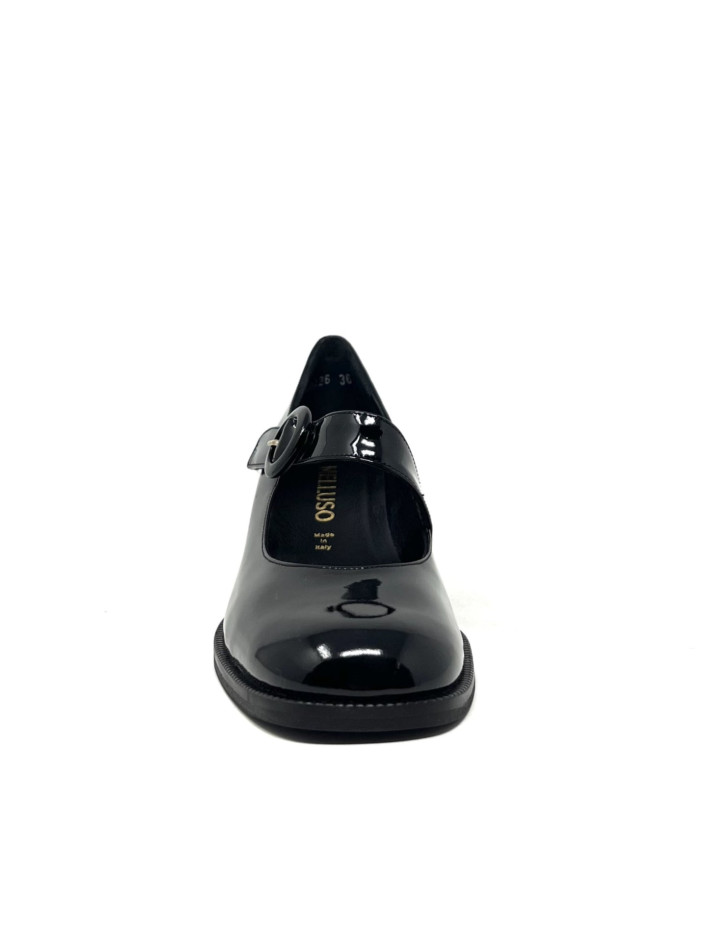 Decollete' tacco largo vernice nero - V5426