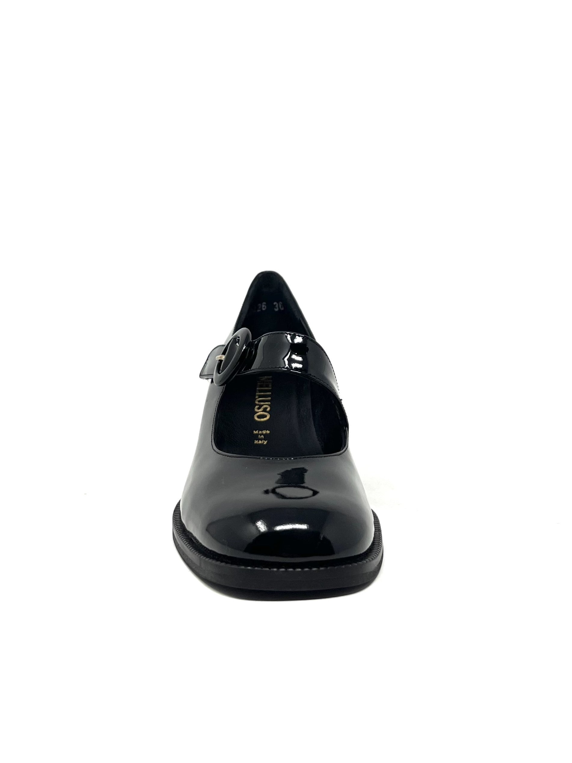 Decollete' tacco largo vernice nero - V5426