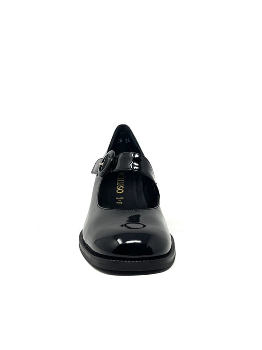 Decollete' tacco largo vernice nero - V5426