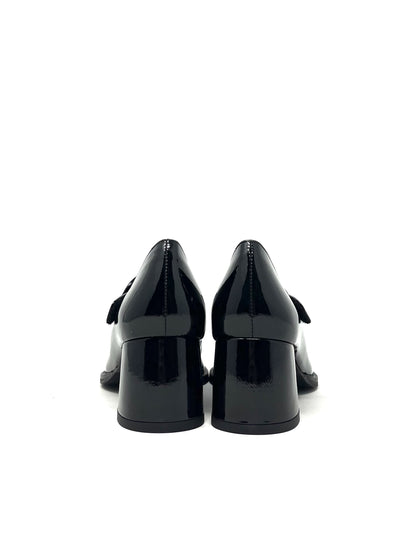 Decollete' tacco largo vernice nero - V5426