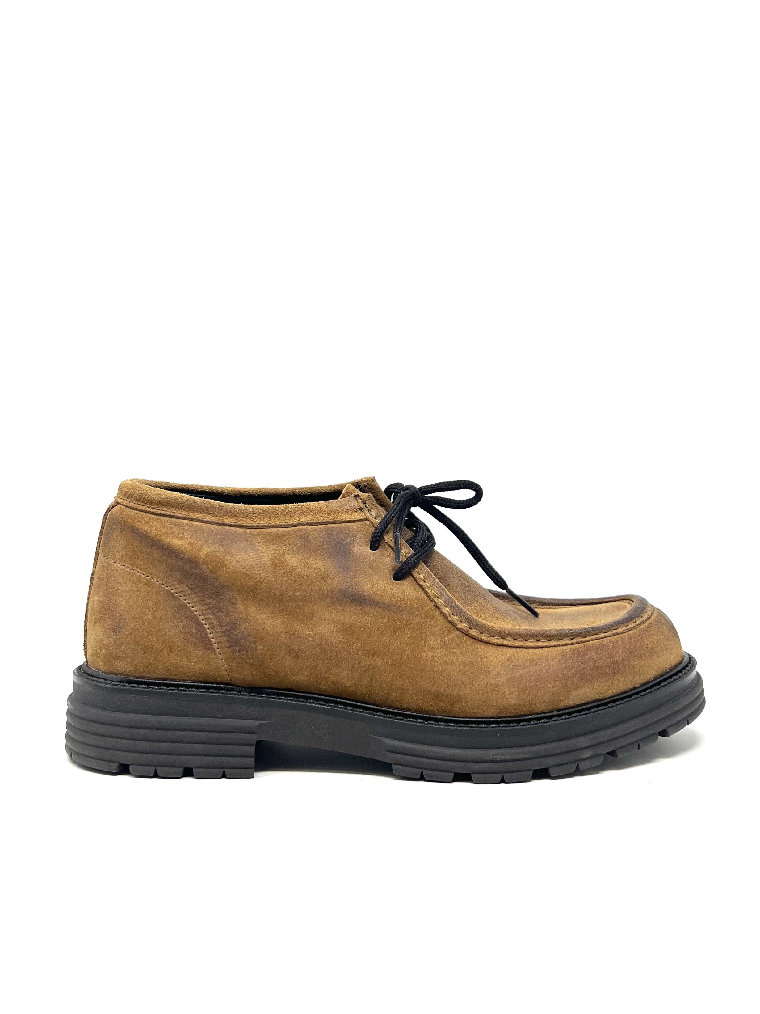 Scarpa ingegnere pelle scamosciata marrone - CC689