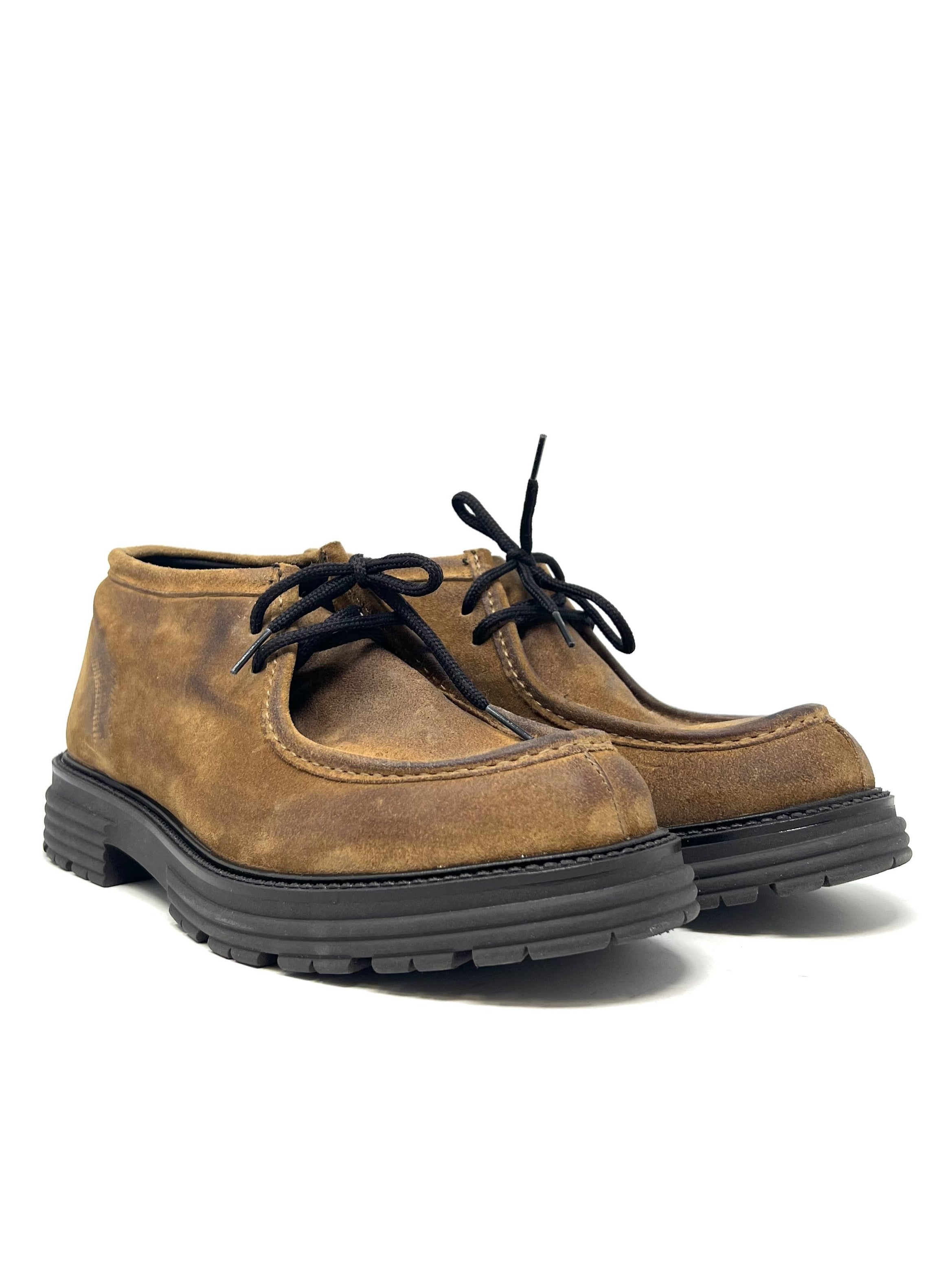 Scarpa ingegnere pelle scamosciata marrone - CC689