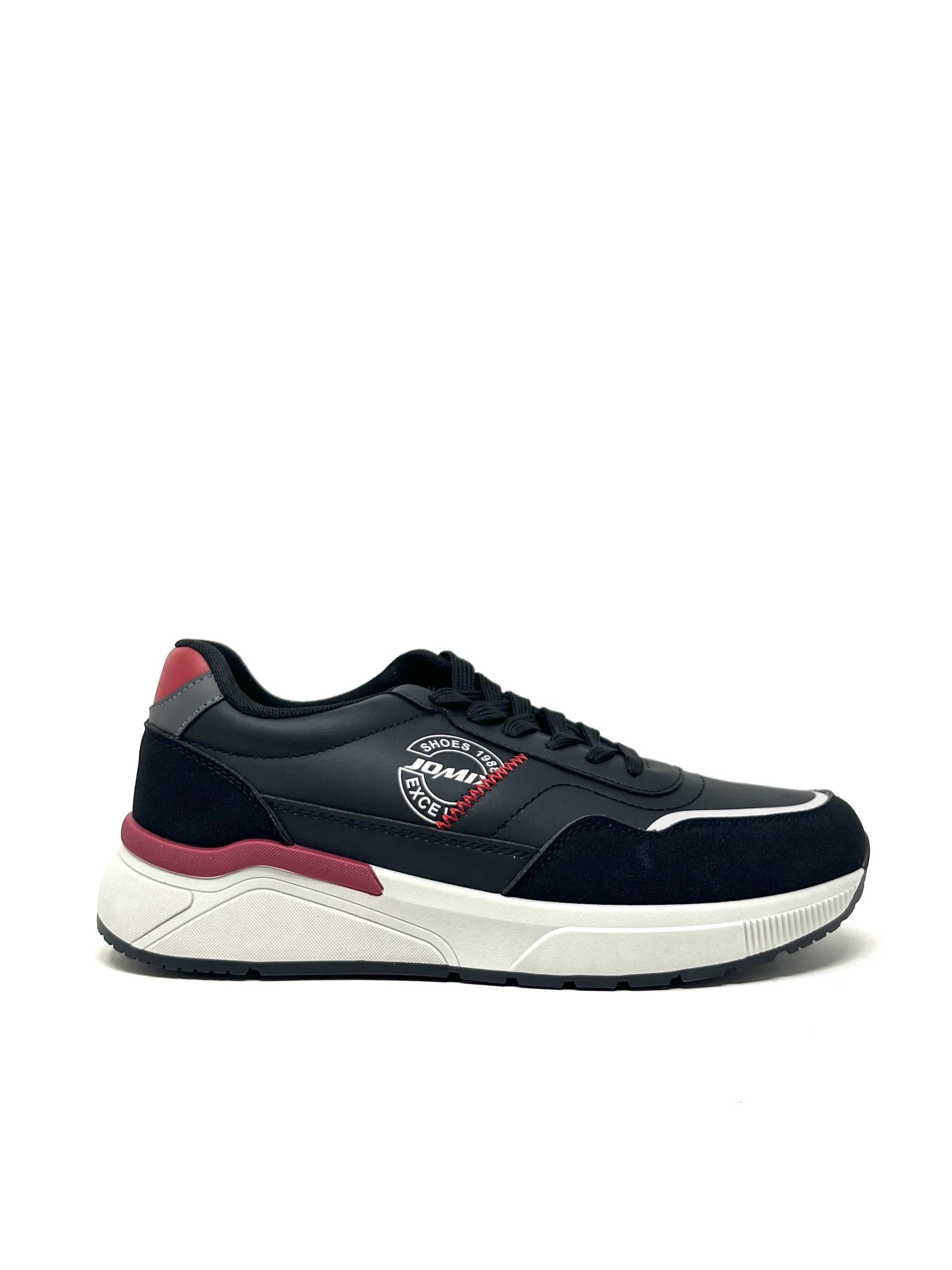 Sneaker con lacci ecopelle nera - 1989NE