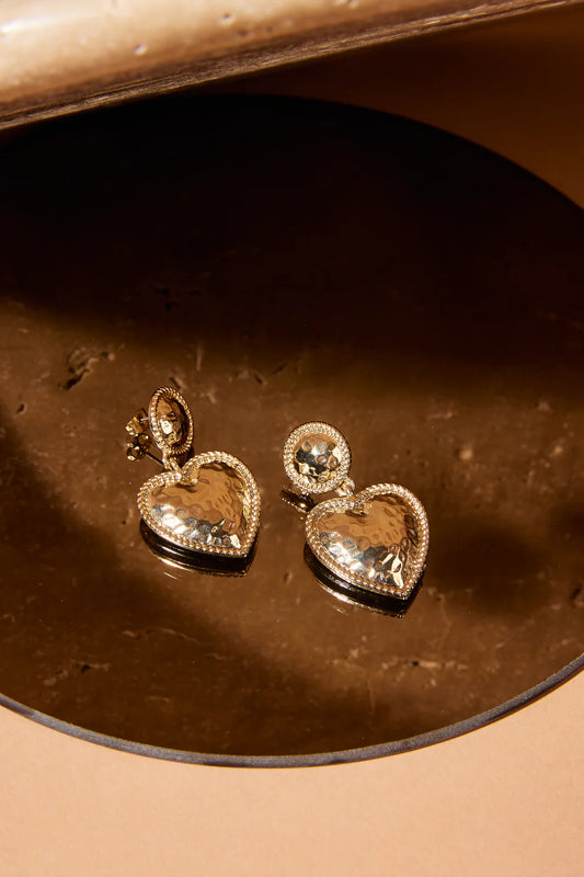 Orecchini oro cuore pendente CLUB MANHATTAN - V_AMORE