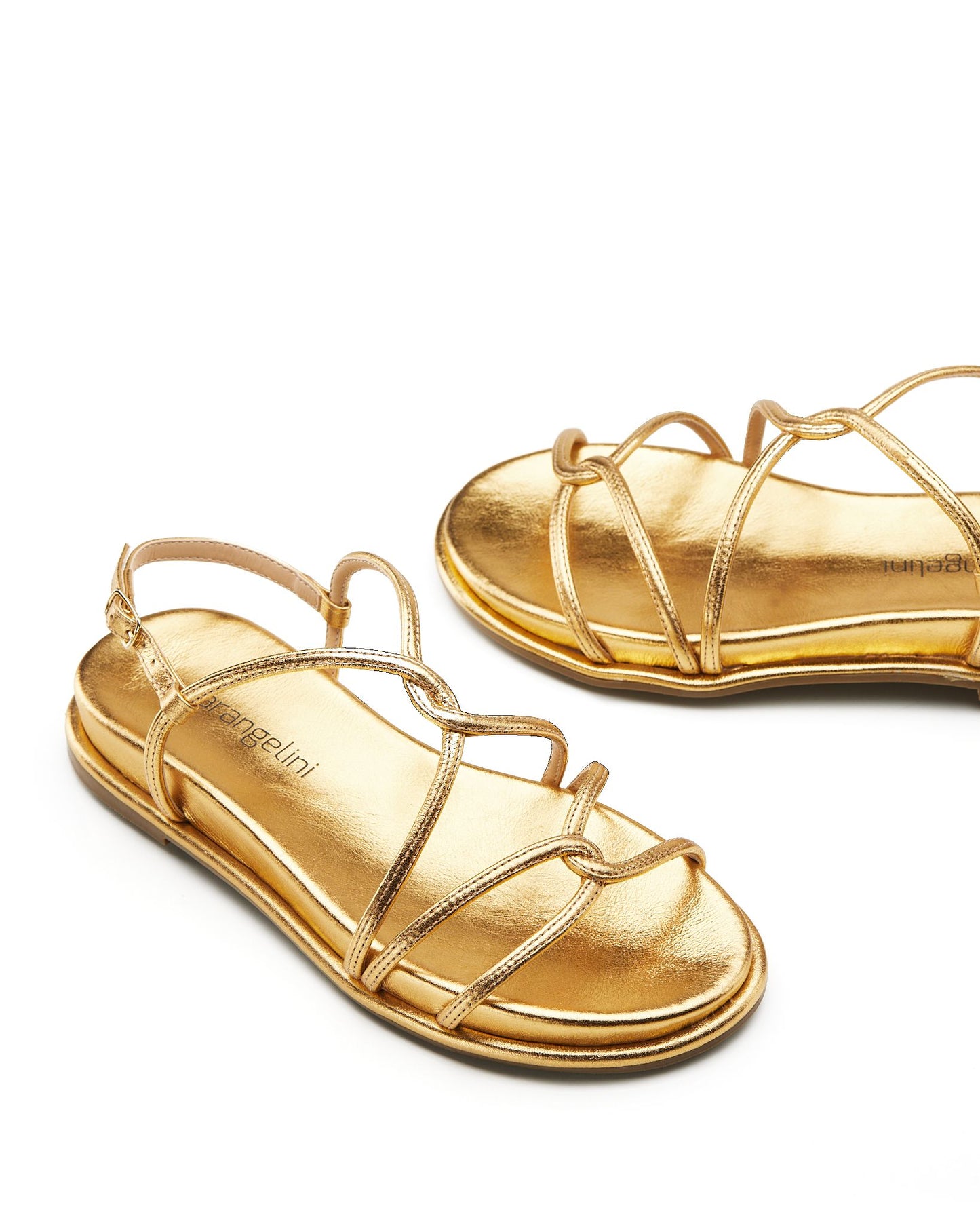 Sandalo basso in pelle oro