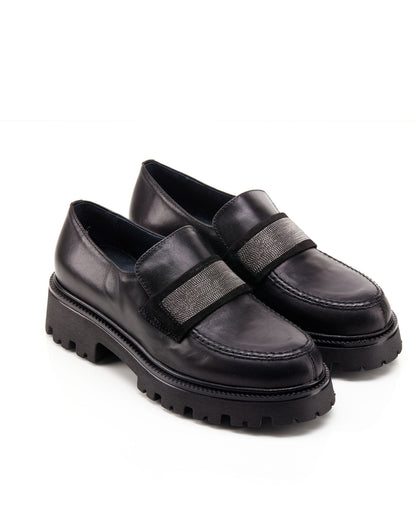 Mocassino in nappa nero accessorio -23260N
