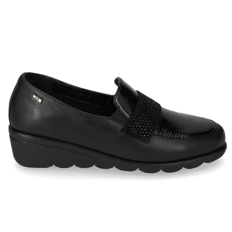 Mocassino in nappa nero con dettaglio V_VS10309AE