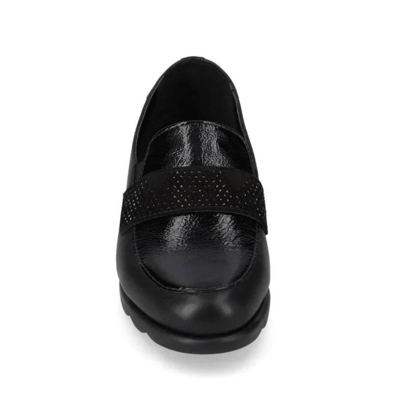 Mocassino in nappa nero con dettaglio V_VS10309AE