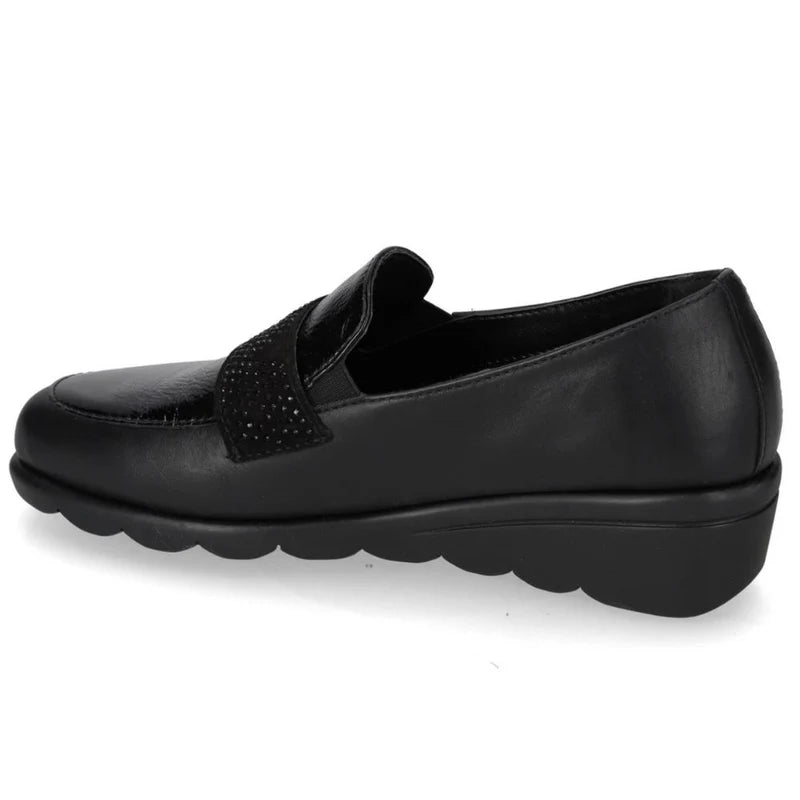 Mocassino in nappa nero con dettaglio V_VS10309AE