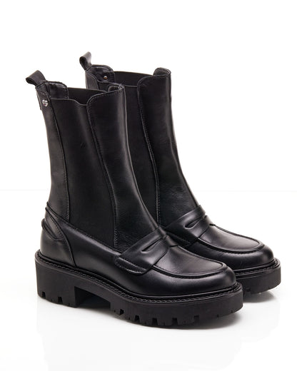 Stivali chelsea in vitello nero elastici -GIULBE