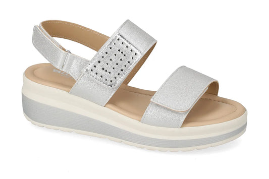 Sandalo con platform e strappi platino Valleverde V_VMI104M