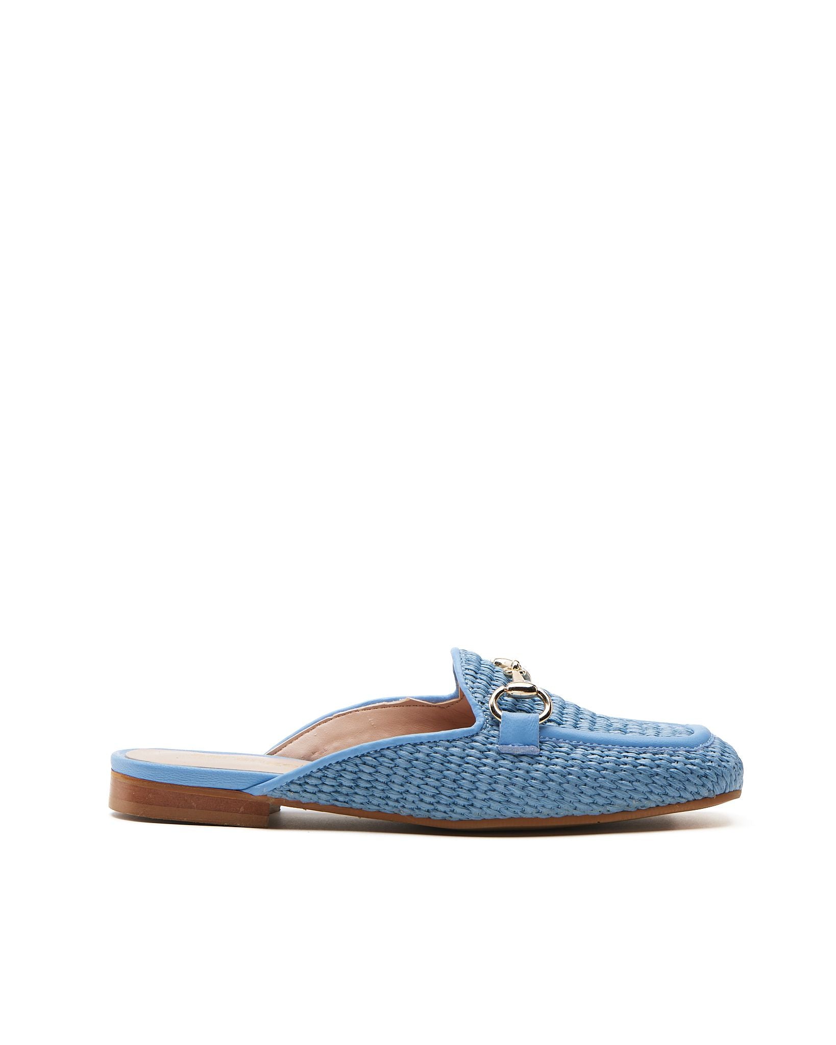 Ciabatta in raffia celeste - 810CI