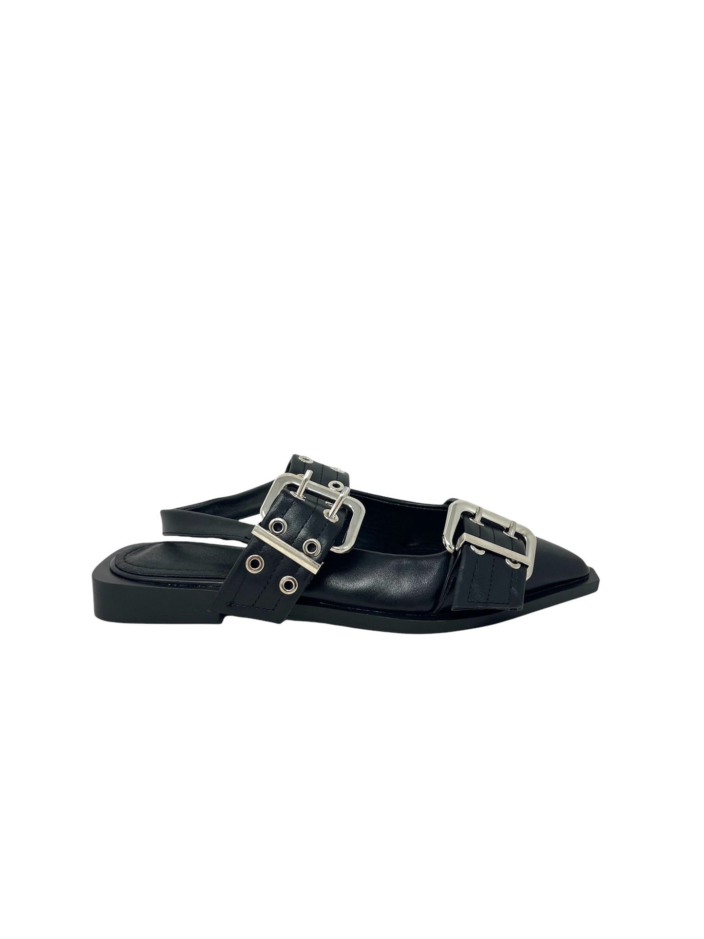 Slingback bassa con borchie nere - 2701NER