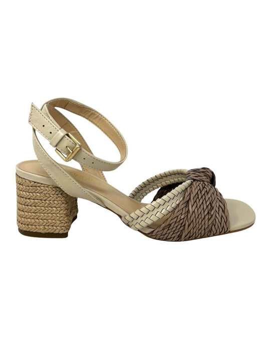 Sandalo con tacco quadrato in sughero beige - 2502GSA
