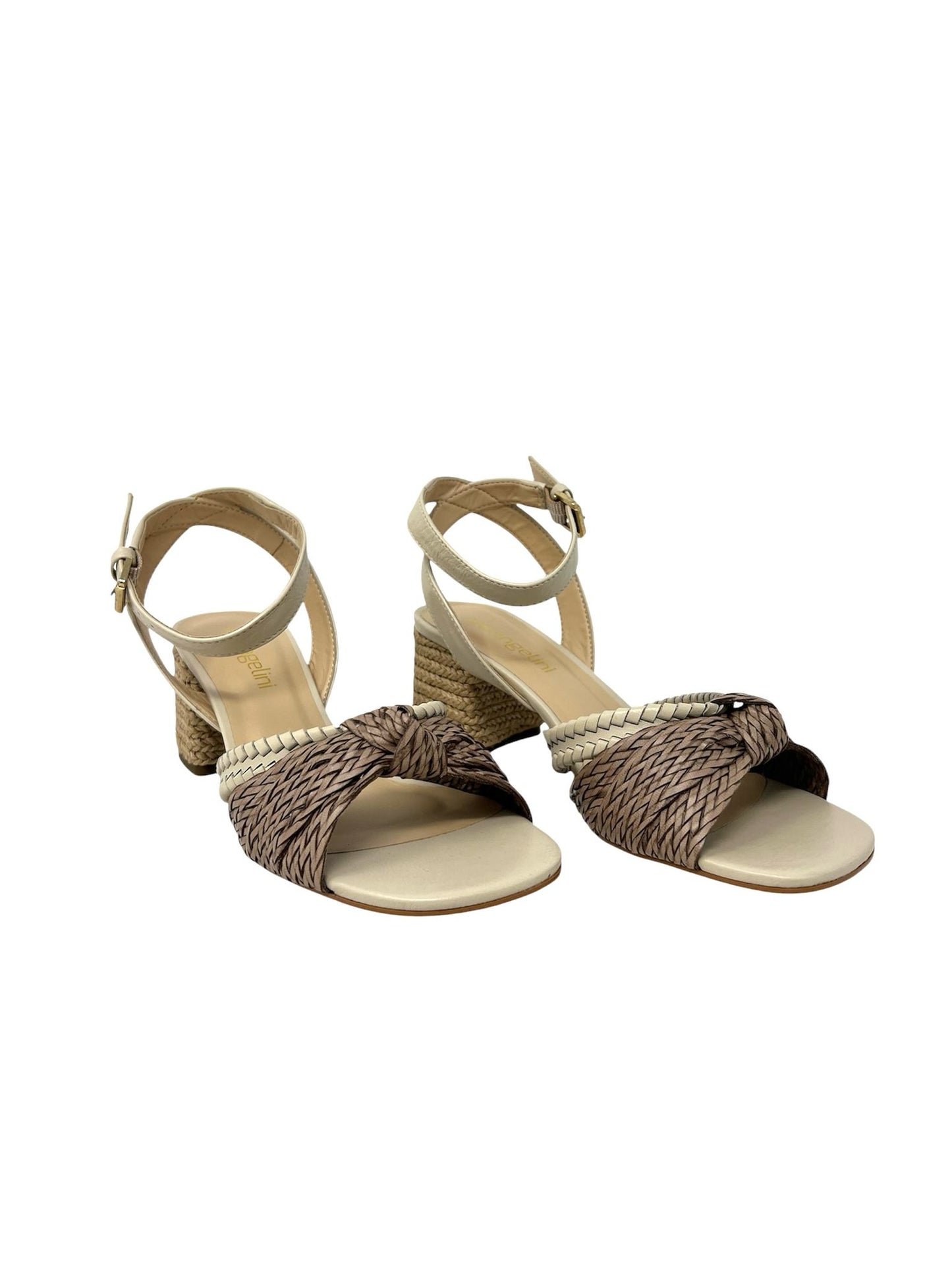 Sandalo con tacco quadrato in sughero beige - 2502GSA