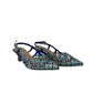 Decollete' slingback intrecciata blu Francescomilano - E0601PM
