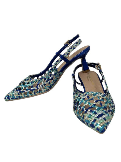 Decollete' slingback intrecciata blu - E0601PM