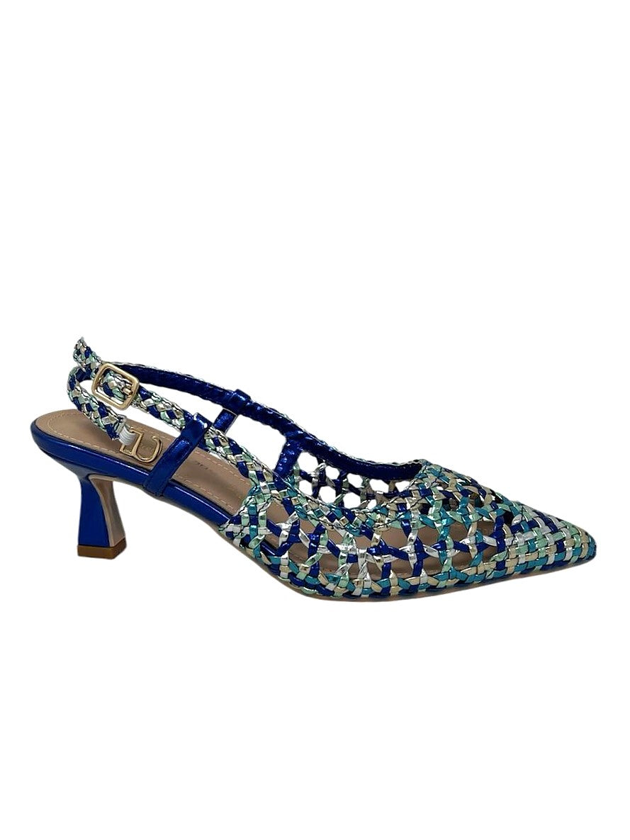 Decollete' slingback intrecciata blu - E0601PM