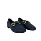 Mocassino in pelle blu navy accessorio oro - G0401AM