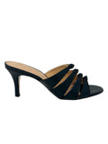 Sandalo a fasce tacco 7 cm nero - 47024SA