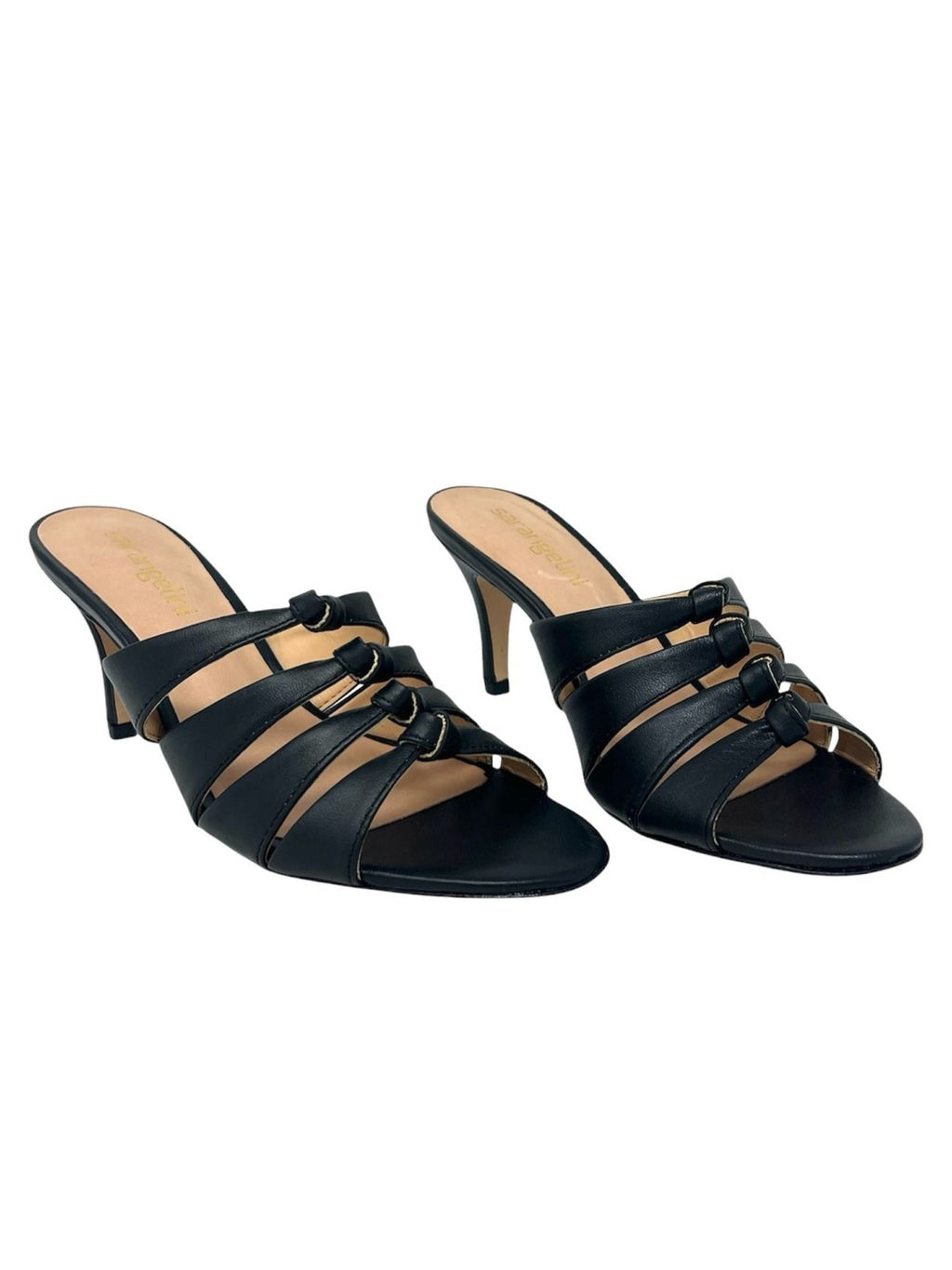 Sandalo a fasce tacco 7 cm nero - 47024SA