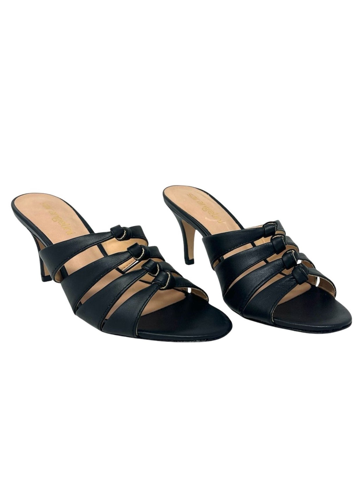Sandalo a fasce tacco 7 cm nero - 47024SA