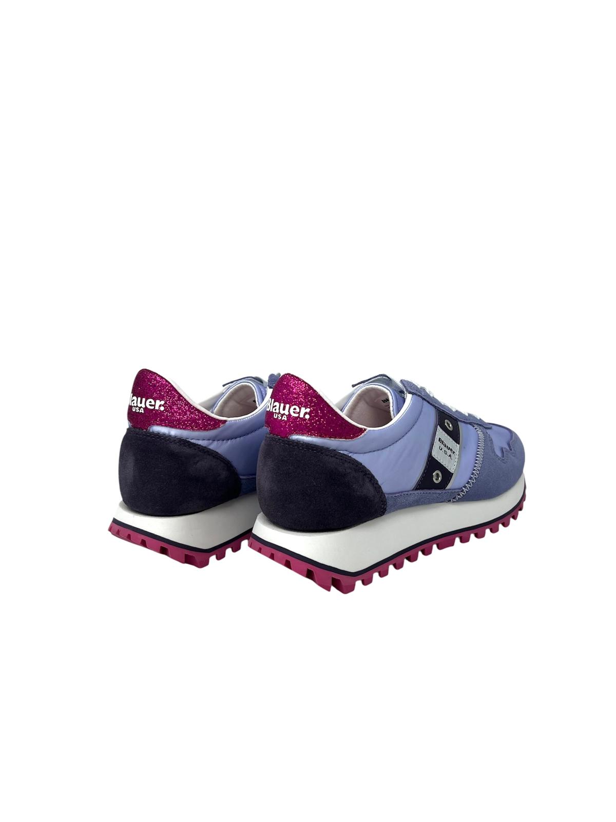 Sneakers Blauer lilla/fucsia pelle - MILLE03