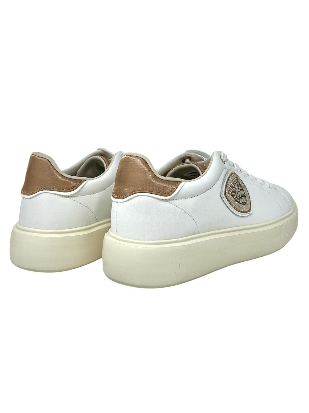 Sneakers white/nude logo Blauer strass pelle - VENUS01