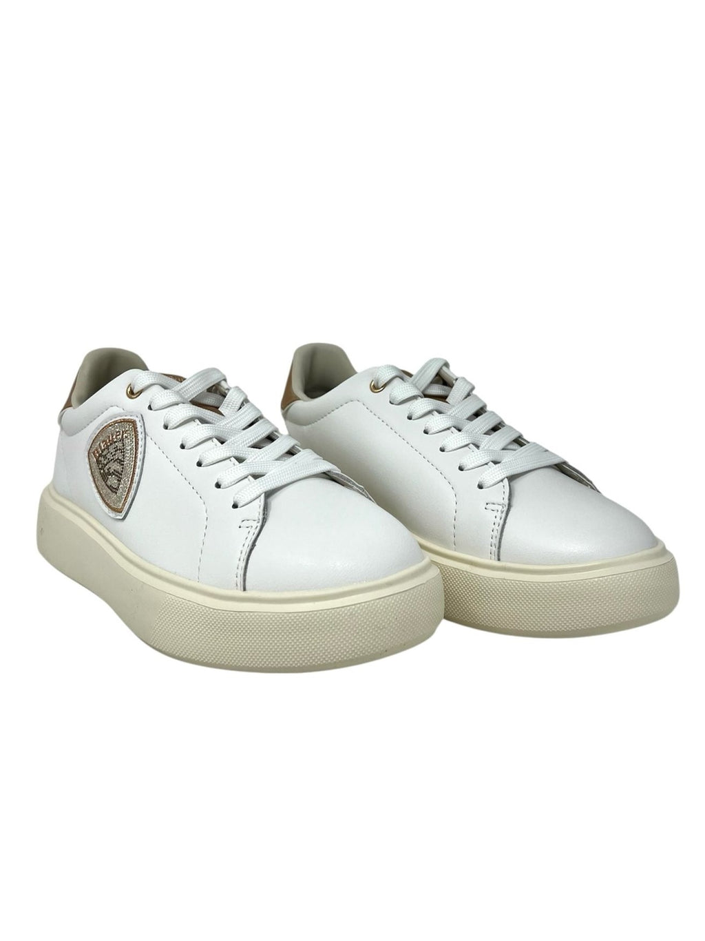 Sneakers white/nude logo Blauer strass pelle - VENUS01