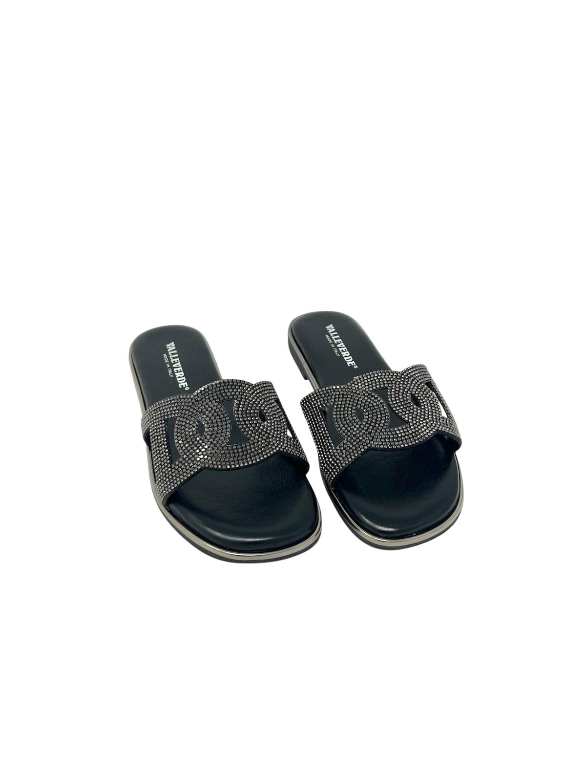 Ciabatta donna fascia color nero - 32030C