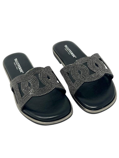 Ciabatta donna fascia color nero - 32030C