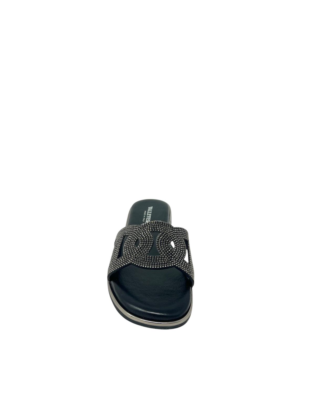 Ciabatta donna fascia color nero - 32030C