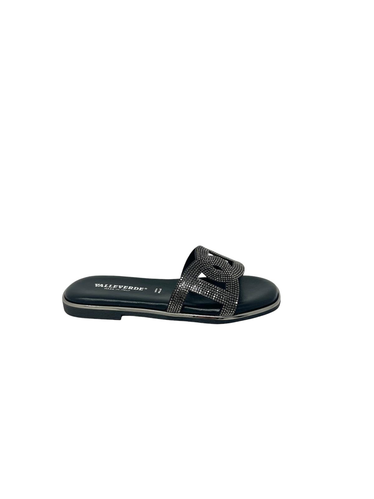 Ciabatta donna fascia color nero - 32030C