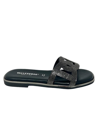 Ciabatta donna fascia color nero - 32030C