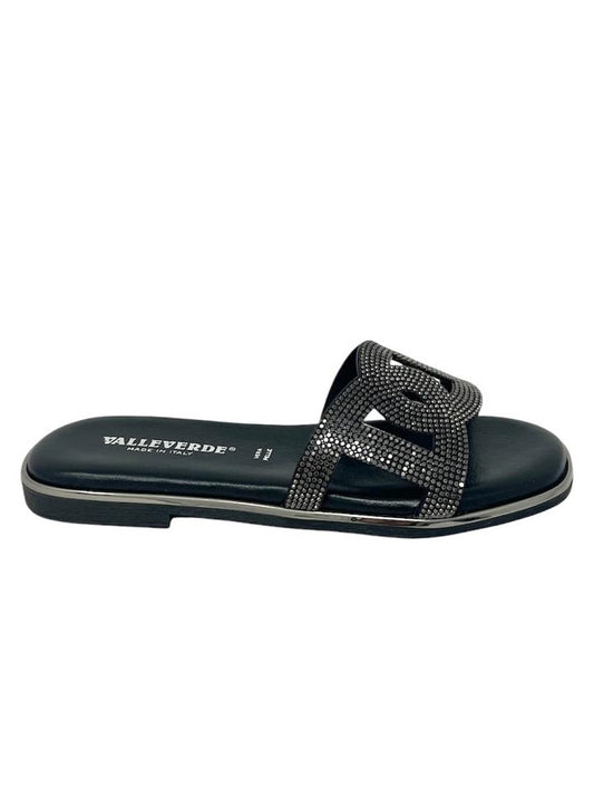 Ciabatta donna fascia color nero - 32030C