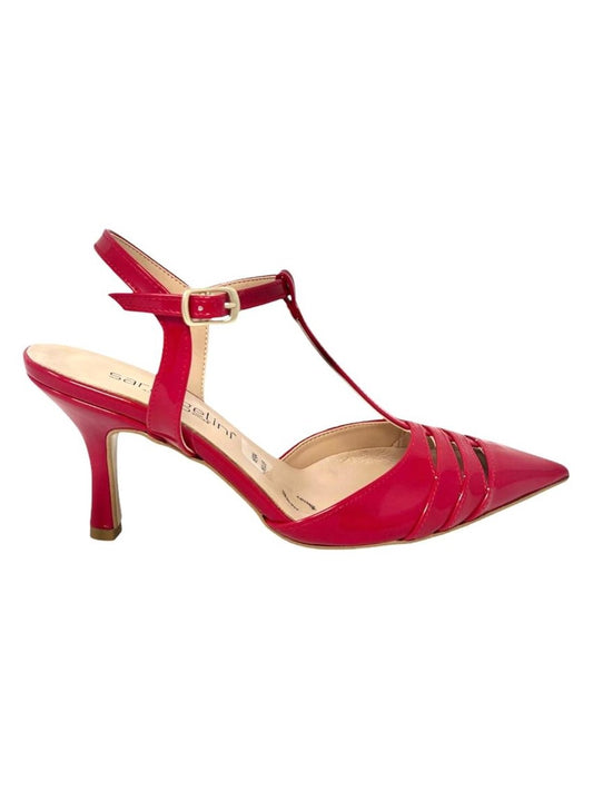Decollete' t-bar T7 vernice rosso papavero - 6423ROS