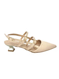 Decollete' tacco basso vernice nude con cinturini - 4302NUD