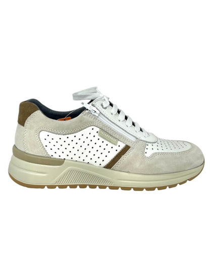 Sneakers uomo pelle bianco ghiaccio - V49904