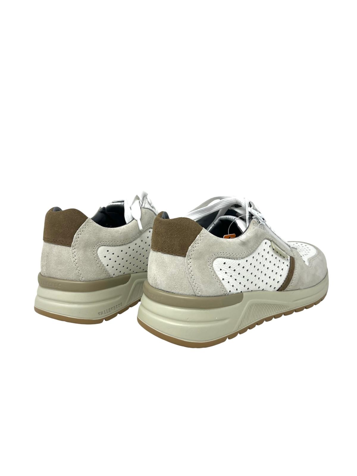 Sneakers uomo pelle bianco ghiaccio - V49904